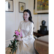 Áo Dài Tết Nữ Dáng Suông Sang Trọng Áo Dài Cách Tân Nữ Gấm Lụa Trúc Đào Áo Dài Chụp Hình Xuân 2026 Đ