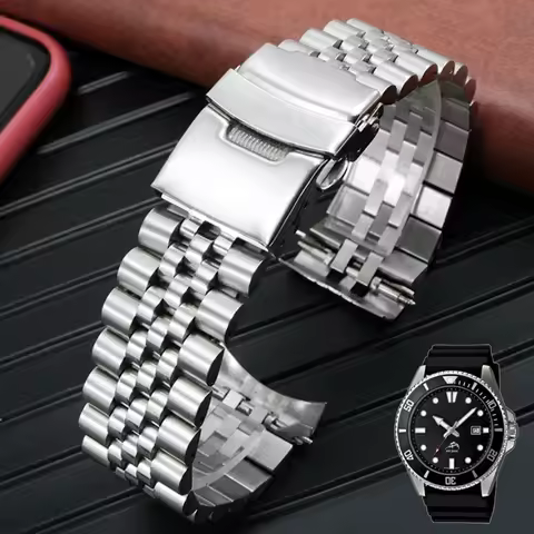 Diving Steel Metal Watch Strap For Casio Duro Mdv107-1A MDV106-1A Watch Wristband Bracelet Watchband