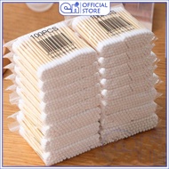 QH73 [COMBO of 10 Zip Bags] Environmentally Friendly Wooden Ear Swabs Ear Cleaning Tools