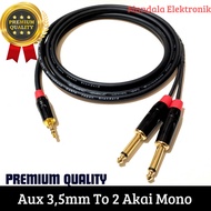 kabel audio aux 3,5mm to 2 jack akai mono high quality