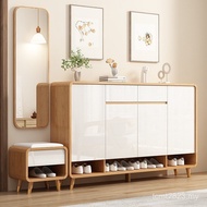 Cabinet Style Small Apartment Port Solid Integrated Storage g Wooden Shoes Household Wall-supporting