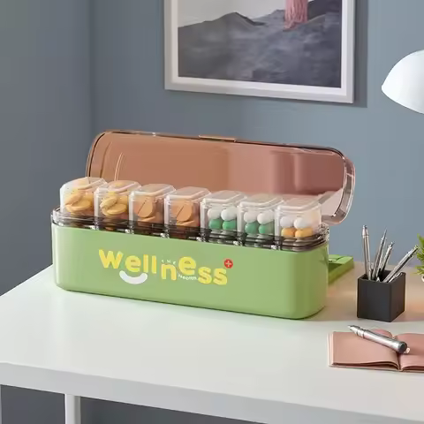 1 Pc Daily Medicine Storage Box, Mini Portable Pill Box, Travel Supply Water Proof Medicine Dispensi