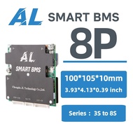 AL-AB8S8P Smart BMS 3-8S 80A APP Bluetooth Active Balance LiFePO4 Li-ion UART CAN RS485 EBike Solar 