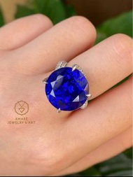 新品超級nice😍💙👑！ 19.09ct Tanzanite Ring！ 稀有！超大粒極高色5A皇家藍tone坦桑石19.09ct！ 難得正圓型！玻璃全淨！極閃💎✨，大檯面！ 設計簡約有型！副鑽1.3