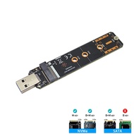 M.2 to USB Adapter, Dual Protocol SSD Board M.2 NVME PCIe NGFF SATA M2 Card for 2230 2242 2260 2280 