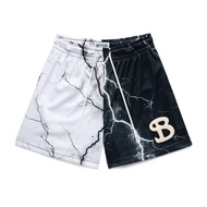 American Street Wear BKTSQD Ghost Style Shorts Men's Sports Casual Mesh Quick-Drying Quarter Basketb
