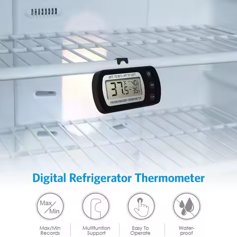 LCD Display Magnetic Refrigeration Refrigerator Hanging Freezer Thermometer Kitchen Tool Fridge Temp