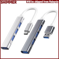 【Malaysia Spot】SHIMMERX Type-C 3.1 4 Port Data Transmission OTG Adapter USB 3.0 Splitter for Laptop 