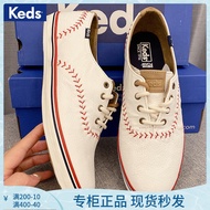 Keds genuine baseball leather white shoes Zheng Xiujing the same style lace casual thin women's shoes soft cowhide shall strong