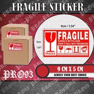 💥Ready Stock M'sia💥 Fragile Sticker 90x54mm Borong Wholesale ( BEST QUALITY ) Min order 10pcs Stiker