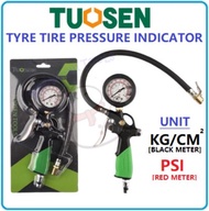 TUOSEN TYRE TIRE GAUGE PRESSURE AIR INDICATOR 11093 PRESSURE CAR PSI METER KG M SQUARE UKUR TAYAR AN