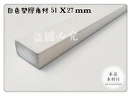 白色 塑膠角材 12台尺×5.1公分×2.7公分 防水角材 角木 木條 角料 / 支 ＊永益木材行(台北)＊