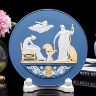 英國製Wedgwood 2009稀有波特藍碧玉浮雕年度生日鑲金裝飾陶瓷盤