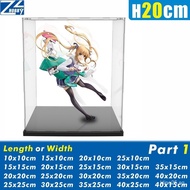 [Height:20cm]Part 1 Clear Acrylic Display Case Dustproof Protection Showcase for Gundam, Action Figu