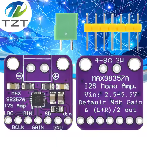 MAX98357 I2S 3W Class D Amplifier Breakout Interface DAC Decoder Module TZT Filterless Audio Board F