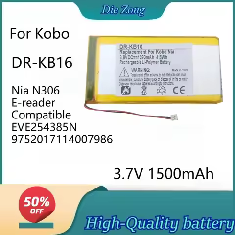 1500mAh Li-Polymer DR-KB16 Battery For Kobo Nia N306 E-reader Compatible EE254385N 9752017114007986 