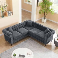 sofa Chesterfield L sudut ruang tamu kualitas premium