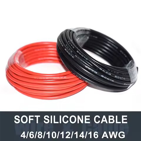 Super Soft Silicone Cable Household Battery Copper Wire 1.3mm2~25mm2 4AWG 8AWG 12AWG 16AWG Solar Pow