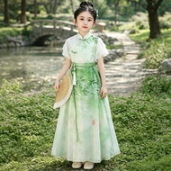 Cheongsam Skirt Chinese Style Face Horse Children Girls 2026 New 6.13 Suit Improved Skirt Two-Piece 