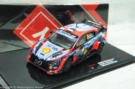 【現貨特價】1:43 IXO Hyundai i20 #8 WRC Rally 2022 Ott Tanak 蒙地卡羅