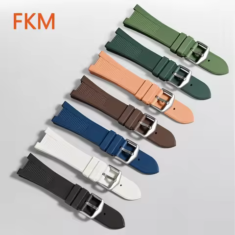 Fluoro Rubber Strap for Patek Philippe Nautilus for Citizen AW0130-85M/X/A/Z Men FKM Replace Watch B