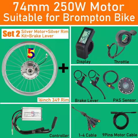 1.6kg Suitable for Electric Brompton Folding bicycle Motor 36V 48V 250W Gear hub Motor 28holes 74mm 