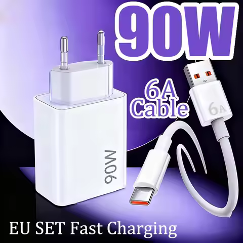 90W Charger Fast Charge Quick USB 3.0 Type- C Fast Charging Cable EU Charge Adapter For Xiaomi 15 14