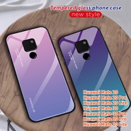 Phone Case For Huawei Mate 20 Mate 20 Pro Mate 20 Lite Mate 30 Mate 30 Pro Mate 10 Pro Mate 10 Lite Colorful Bumper Gradient Tempered Glass Cover Slim Hard Back Protective Case