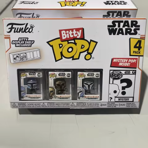 Bitty Pop Star Wars The Mandalorian 4 Pack Series Mini Vinyl Figures Blind Box Anime Funko Model Col