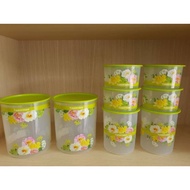 Set tupperware bunga hijau / floral raya one touch