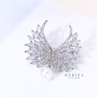 Neriza Jewelry เข็มกลัดเพชรเกรดพรีเมี่ยม ประกายไฟเทียบเท่าเพชรแท้ จัดส่งพร้อมกล่อง รหัสNP011