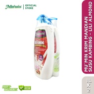 Mu'min Krim Mandian Susu Kambing 1000ml Twin Pack FOC Hand Sanitizer (Lili & Almond)