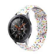 全城熱賣 - 適用於三星 Galaxy Watch 6 / 6 Classic 運動彩虹雨點硅膠錶帶（白色）