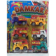 Children's toy cars: Firefighters and construction cars