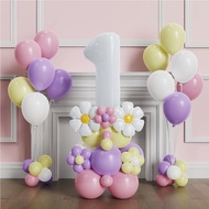 65pcs/set Daisy Sunflower Digital Balloon  Birthday Party Decoration 30inch white 0~9 number balloon