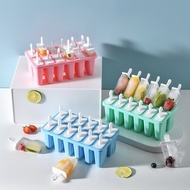 New 4 Grid 6 Grid Silicone Ice Popsicle Ice Cream Mold Handle 12 Grid 10 Grid Popsicle Mold