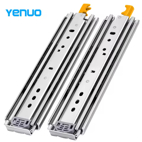 YENUO 500 Lbs Heavy Duty Drawer Slides 40-52 Inch Locking Full Extension Side Mount Ball Bearing Run