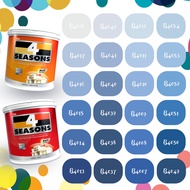 สีทาบ้าน สีฟ้า TOA โฟร์ซีซั่นส์ สีทนได้ ขนาด 3.7L แบบกึ่งเงา และ ด้าน ทนทาน 8 ปี สีน้ำอะคริลิค เช็ด