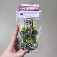 HIJAU Tamiya Rims A Spoke Medium Black Metal + Green Hard Tires TMAC Asia Challenge 95686