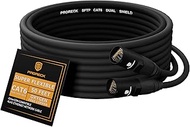 PRORECK SFTP CAT6 Dual Shielded Ethernet Cable with EtherCON RJ45 Connectors,50ft, High-Speed, Ideal