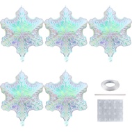 5Pcs Snowflake Balloons, 23 Inch Glistening Snowflake Balloons for Christmas Winter Wonderland Party