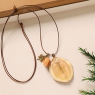 Retro Literary Natural Plant Fruit Necklace Mori Style Simple Woven Long Dried Fruit Sweater Chain F