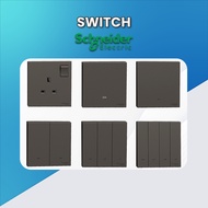 [𝗦𝗜𝗥𝗜𝗠] Schneider Avataron C Dark Grey Switches Socket Plug Wall Switch Suis Lampu Rumah Soket Lampu