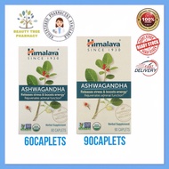 Himalaya Organic Ashwagandha 30 / 60 / 90 Caplets (Releases Stress & Boosts Energy)