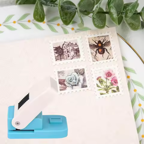 Square Hole Punch with Lever Action Portable Manual Square Stamp Craft Puncher for Paper Crafting Sc