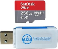 SanDisk 256GB Ultra MicroSD Card for Lenovo Tablet Works with M10 Plus, Tab M10, M8, Tab M8 HD (SDSQUA4-256G-GN6MN) Class 10 Bundle with (1) Everything But Stromboli SD &amp; Micro SDXC Memory Card Reader