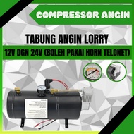 Beacon Cheras Tabung Angin Truck Lori 150 PSI 12V 24V Air Compressor Truck 4 Liters Tank Kit Volvo S