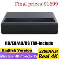 Xiaomi Mijia Laser Projector TV 4K 1S 2000ANSI Lumens 3840*2160P 150Inch HDR10 2GB+16GB ALPD3.0 Android WIFI Home Heater Beamer M.2