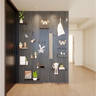 ♔Fixed Grid shelf, perforated board, entryway storage rack, hanging rack, balcony entertainment wall