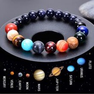 Vintage Natural Blue Sandstone 8 Planets Bracelet, Solar System Galaxy Planets Bracelet, Couples Gif